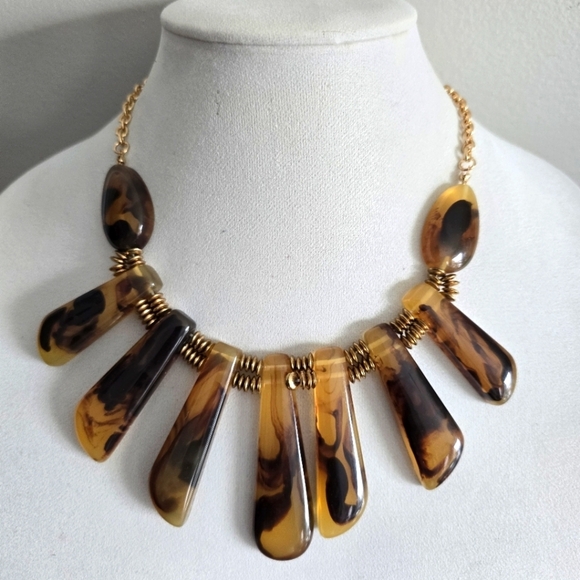 New Cato Necklace Tiger Eye Statement - Picture 1 of 5
